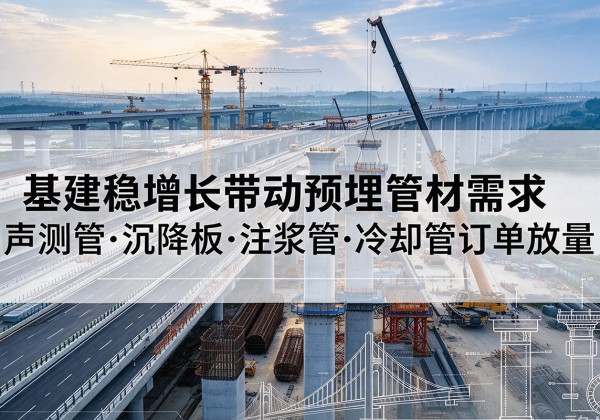 八宿基建稳增长带动预埋监测管材需求，声测管、沉降板、注浆管订单持续放量